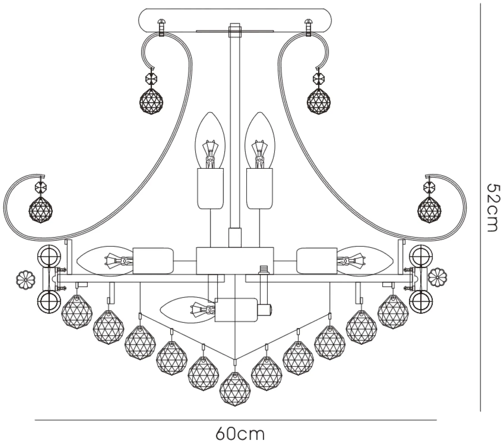 Pearl Crystal Chandelier 12 Light (18.3kg) Polished Chrome IL30027  Diyas Pearl